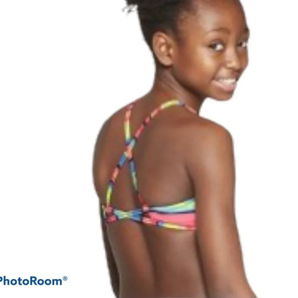 🎁 10/$25- Palm Palooza Art Class Reversible Bikini, size 14